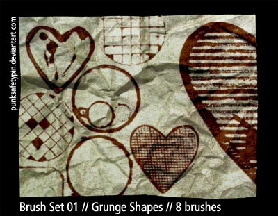 shapes grunge grungy hearts circles