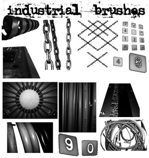 work industry industrial tools components wires chains hoses buttons.