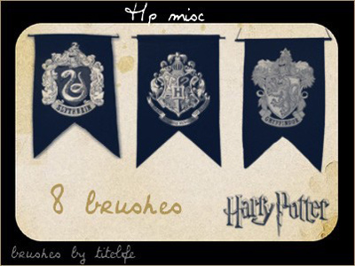 Harry Potter flags crests school Gryffindor Ravenclaw Hufflepuff Slytherin Hogwarts