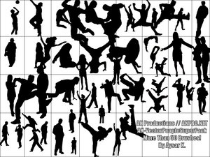 people silhouettes dancers vector