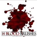Photoshop: 14 Blood Photoshop Brushes v2 (blood drops)
