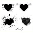 Photoshop: Hearts (4 hearts decorated with swirls, textures, drops, angels...)