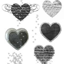 Photoshop: Heart-03 (hearts decorated with swirls, textures, handwritten text...)