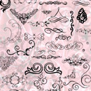 Photoshop: Swirls & flourishes (various swirls, ornamental designs, and flourishes)