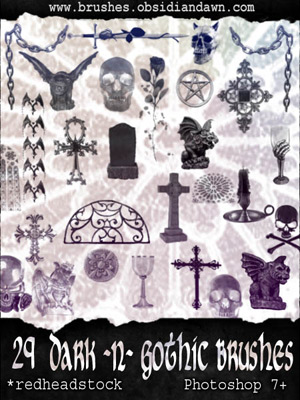 symboles gothic dark rosses gargoyles graves goblets candles chains an ankh rose w/blood rose w/sword skulls stained glass
