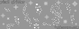 pixels glitter dots stars hearts snowflakes dust