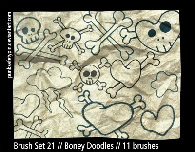 doodles bones heats skulls pirates